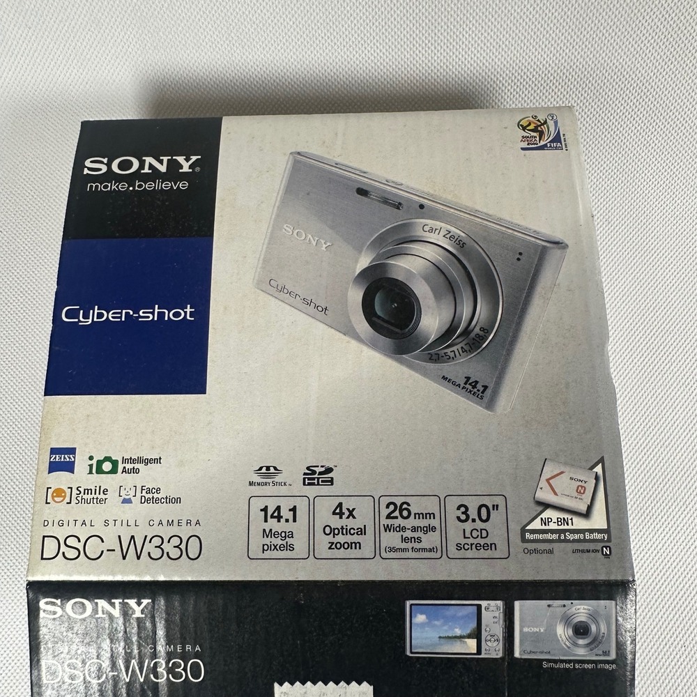 Sony Cyber-shot DSC-W330 14.1MP Digital Camera Silver 4x Zoom Bundle Boxed Works - Picture 8 of 15